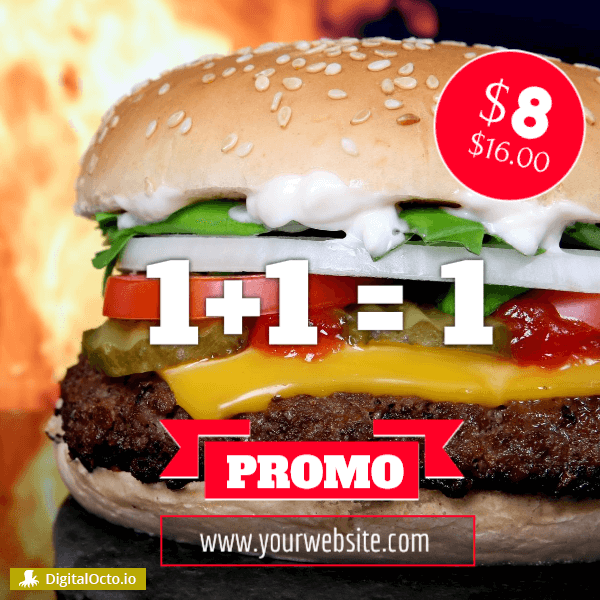 Burger promo - pay one-get two