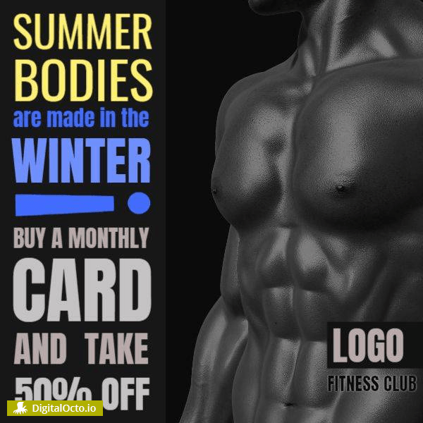 Fitness card discount – free design template
