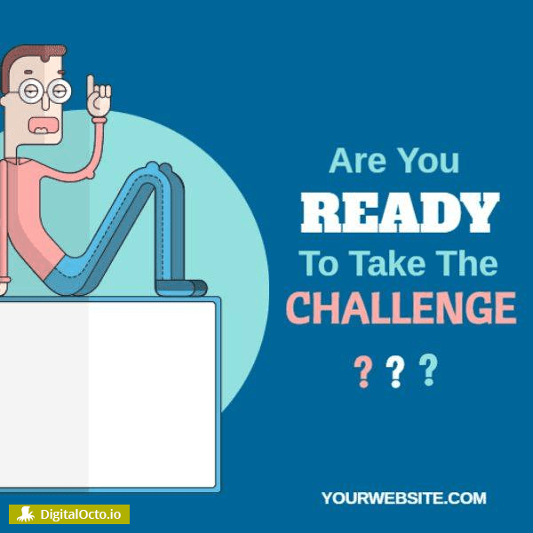 Ready for the challenge – free graphic for social media